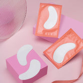 Augenpads - 50 Paar Wimpern- & Augenbrauenbehandlung rosa - WUM GERMANY - fertige Wimpernfächer