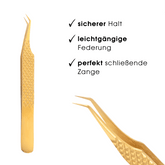 Volumenpinzette - extra schmale Zange - 120° Zubehör für künstliche Wimpern - WUM GERMANY - fertige Wimpernfächer