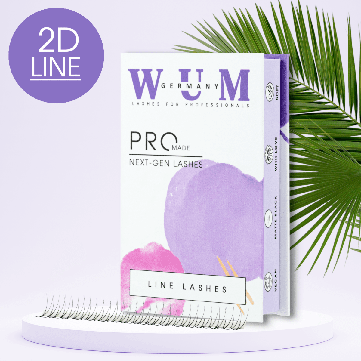 2D Volumen Wimpern auf Klebestreifen - 1000 fertige Wimpernfächer Künstliche Wimpern 0.10 C 6mm - WUM Germany