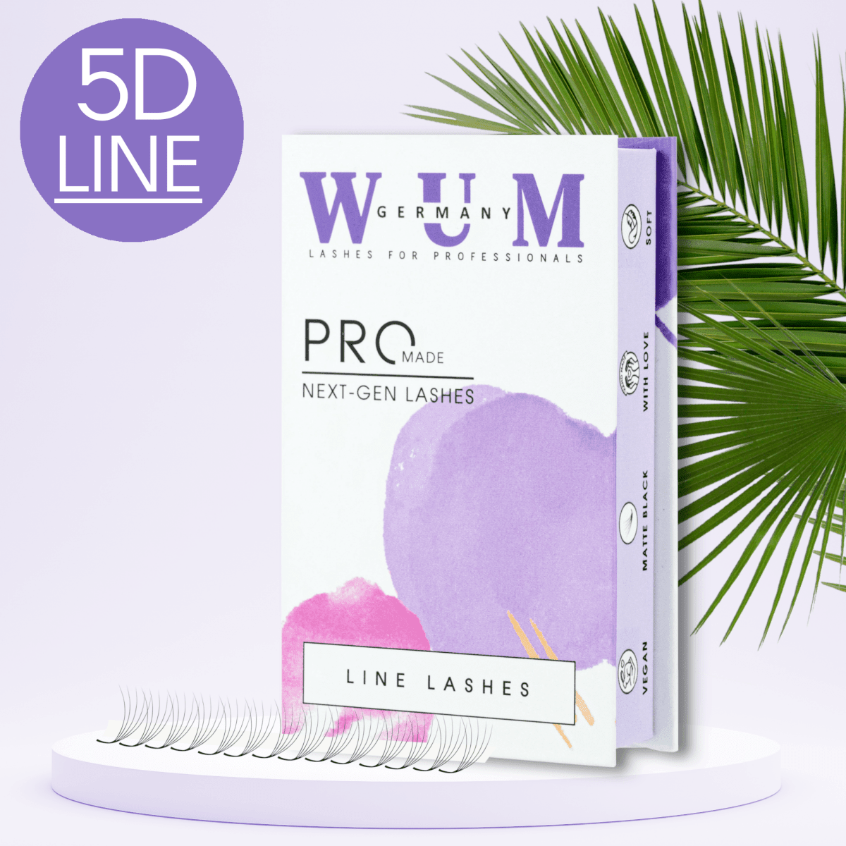 5D Volumen Wimpern auf Klebestreifen - 1000 fertige Wimpernfächer Künstliche Wimpern 0.07 C 5mm - WUM Germany