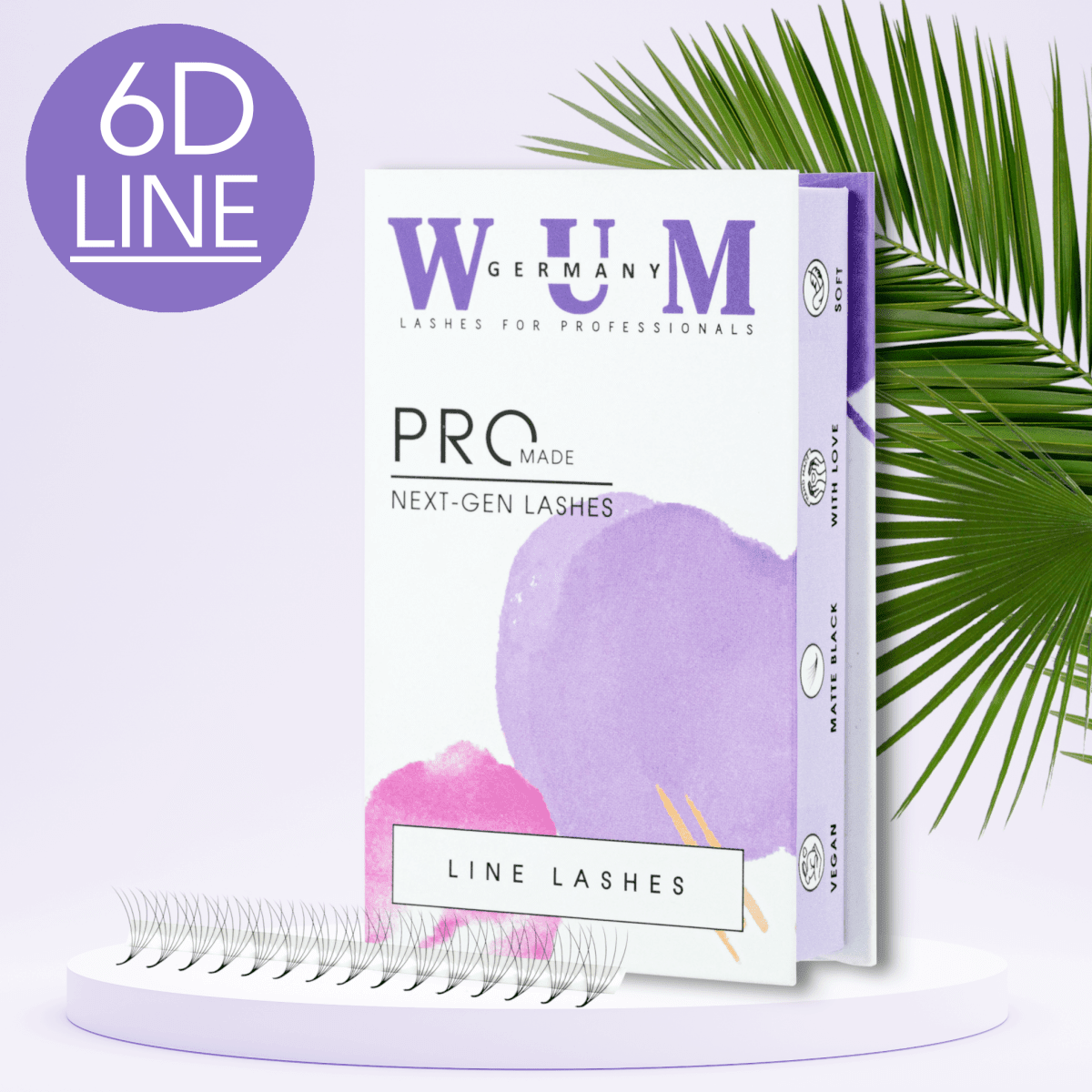 6D Volumen Wimpern auf Klebestreifen - 1000 fertige Wimpernfächer Künstliche Wimpern 0.07 C 6mm - WUM Germany