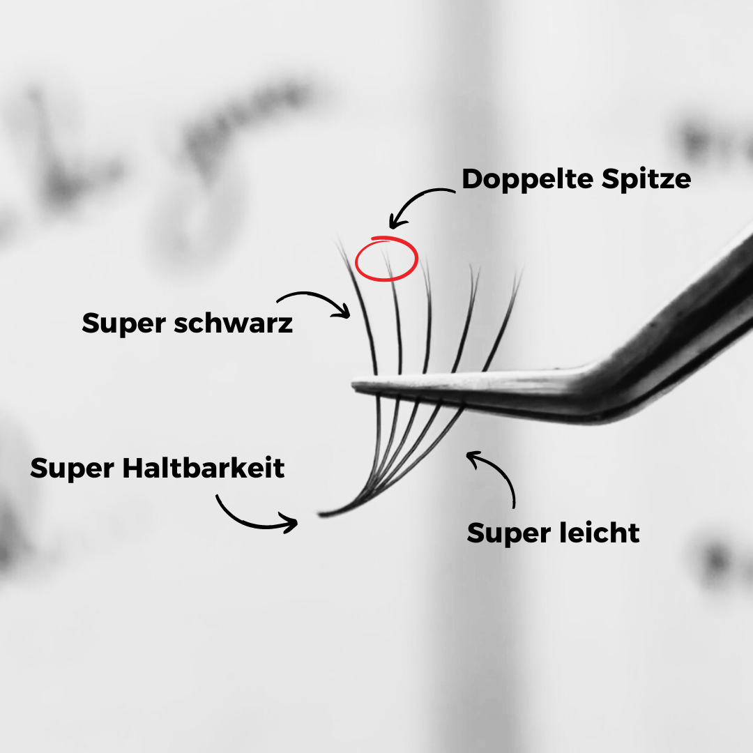 Super Black Lashes 3D - 6in1 Mixbox (1.000 fertige Wimpernfächer) Künstliche Wimpern 0.09 C - WUM Germany