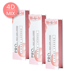 Testbox 4D Wimpern - 5in1 Mixbox (500 fertige Wimpernfächer) Künstliche Wimpern 0.07 CC - WUM Germany