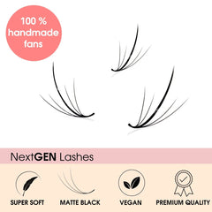 Wispy Lashes - 6in1 MixBox (1.000 fertige Wimpernfächer) Künstliche Wimpern 0.07 CC - WUM GERMANY - fertige Wimpernfächer